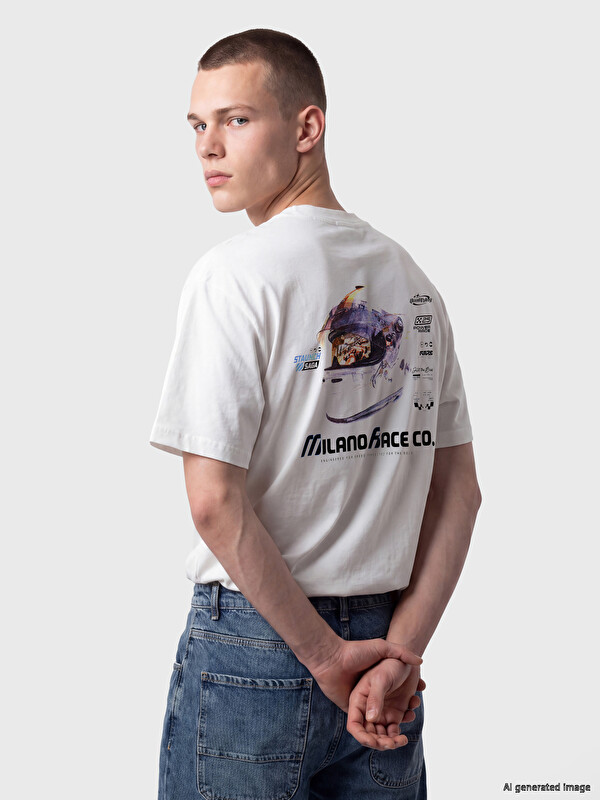 XSIDE T-shirt à col rond imprimé Milano pour homme