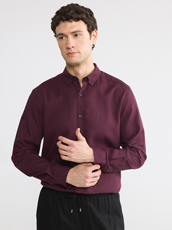 LCW Vision Slim Fit Linen Blend Men's Shirt