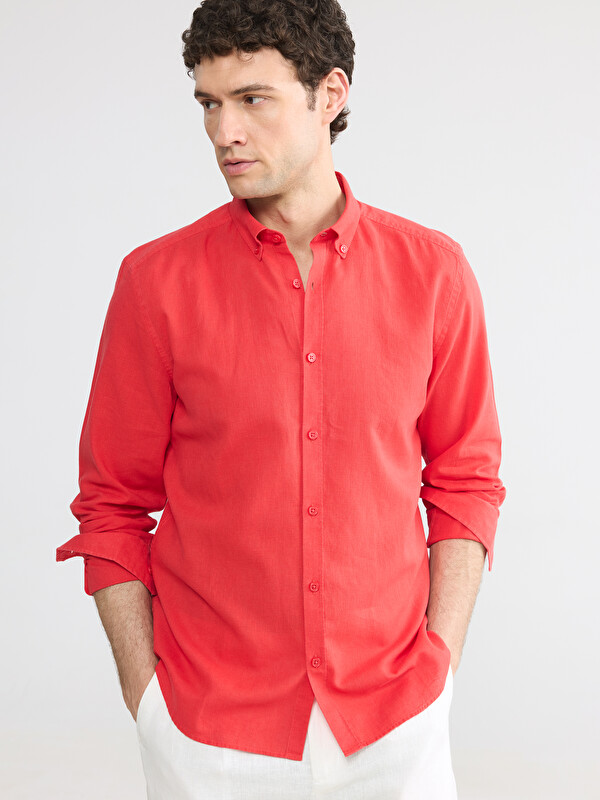 LCW Vision Slim Fit Linen Blend Men's Shirt