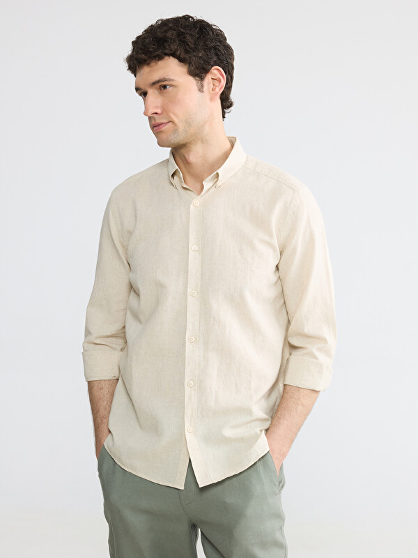 LCW Vision Slim Fit Linen Blend Men's Shirt