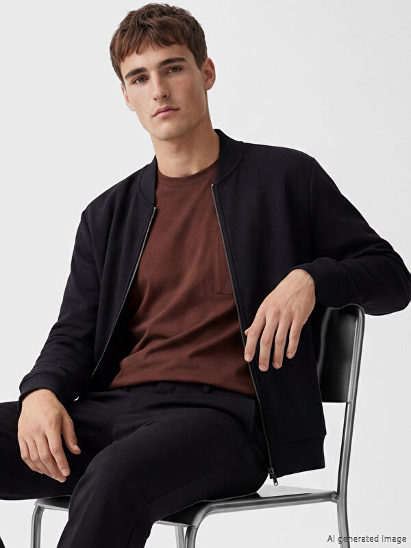 LCW Vision Dik Yaka Erkek Fermuarlı Sweatshirt