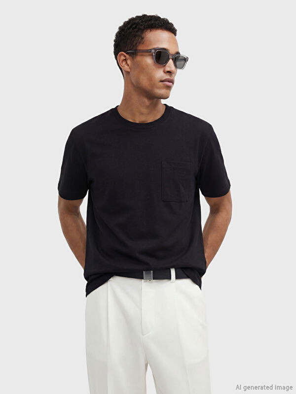 LCW Vision %100 Pamuk Regular Fit Basic Cepli Tişört