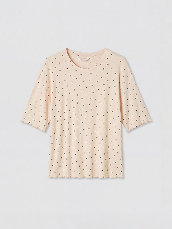 LCW DREAM Kalp Desenli Kadın Pijama Üstü