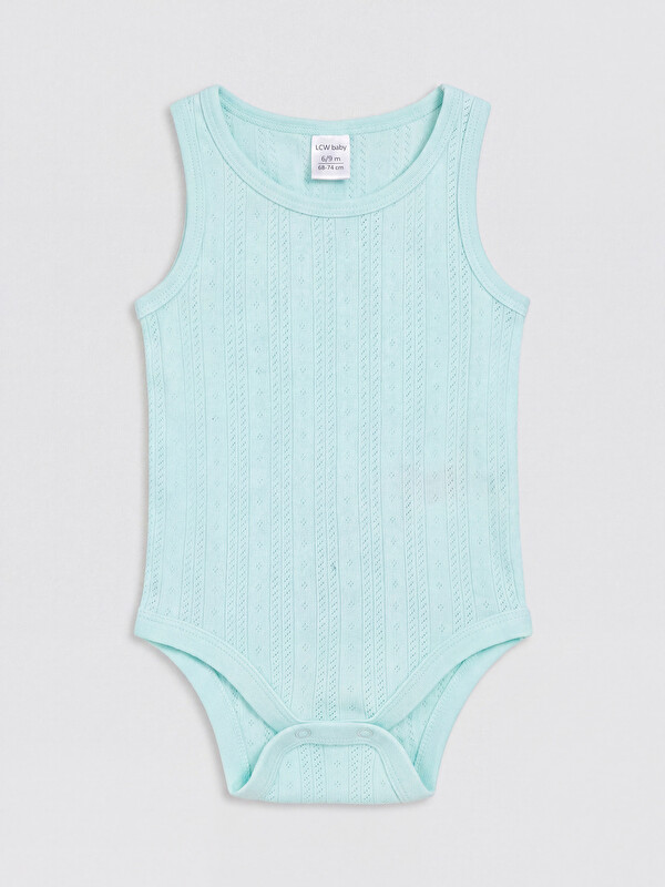 LCW baby Bisiklet Yaka Ajurlu Erkek Bebek Çıtçıtlı Body