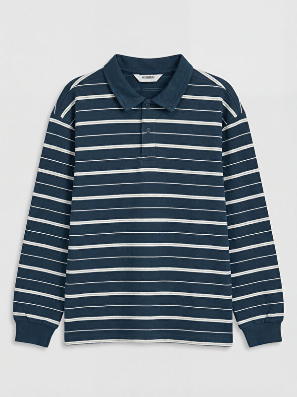 LCW Kids Polo Yaka Çizgili Erkek Çocuk Tişört