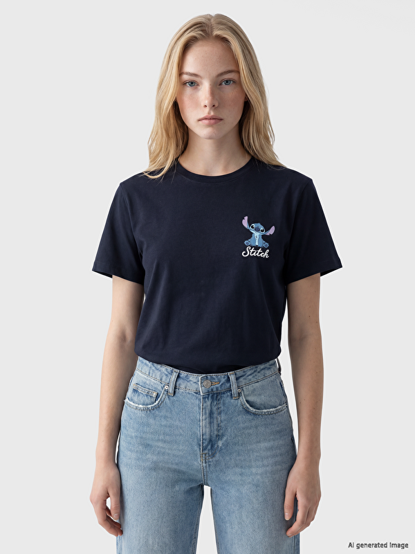 XSIDE Lilo & Stitch Baskılı Kadın Tişört