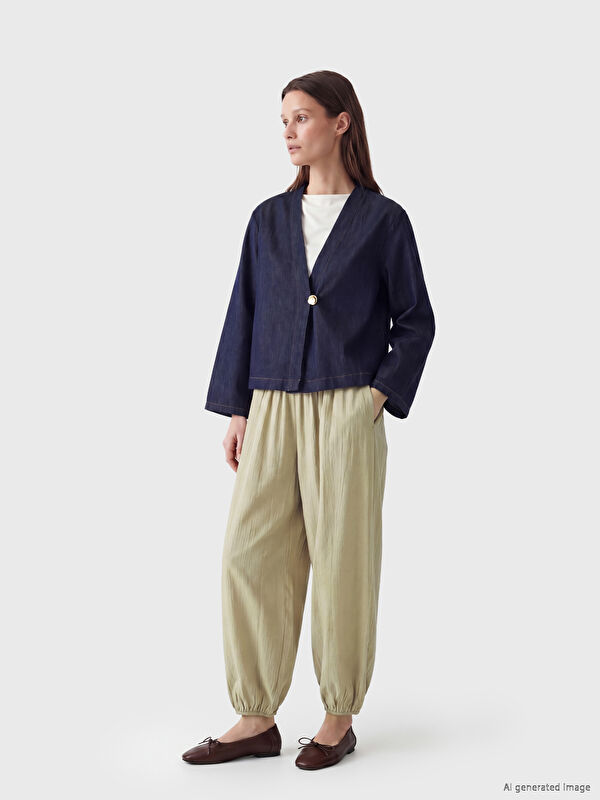 LCW Modest Beli Lastikli Kadın Jogger Pantolon