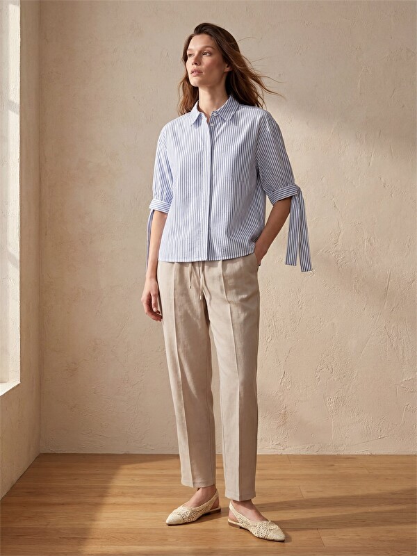 LCW Vision Bow Detailed Striped Women's Shirt