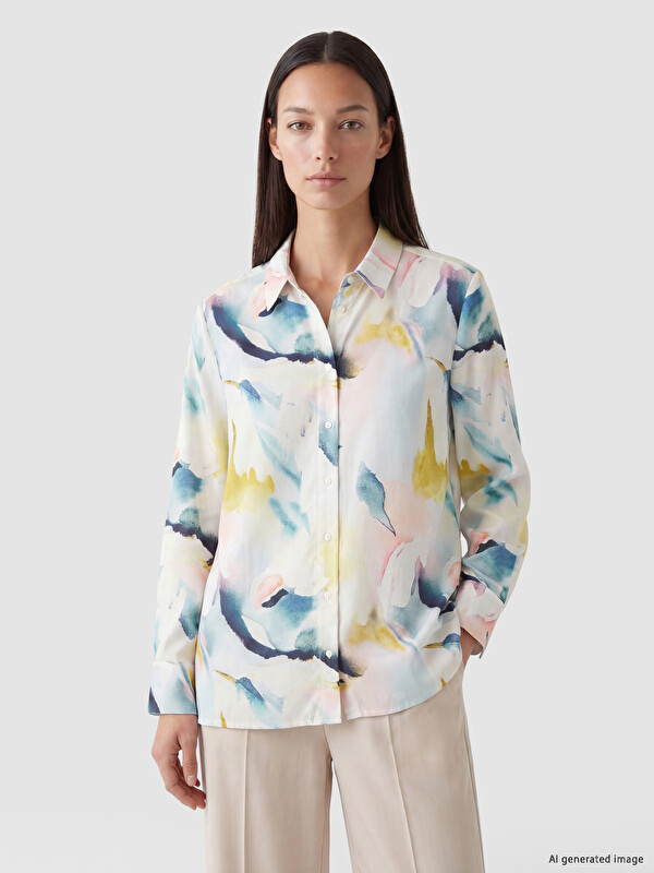 LCW EVERYDAY Patterned Oversize Women's Shirt