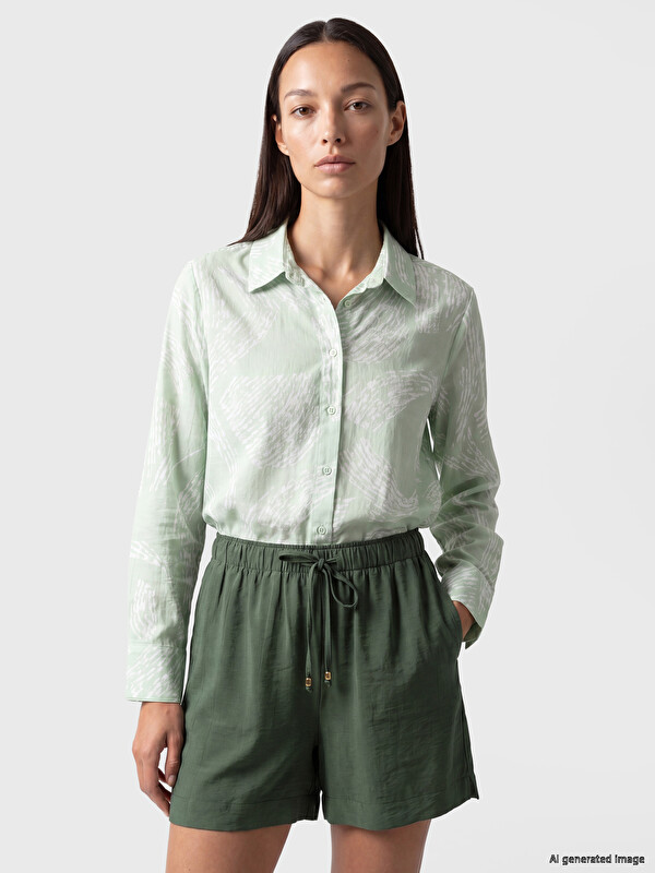LCW EVERYDAY Patterned Oversize Women's Shirt