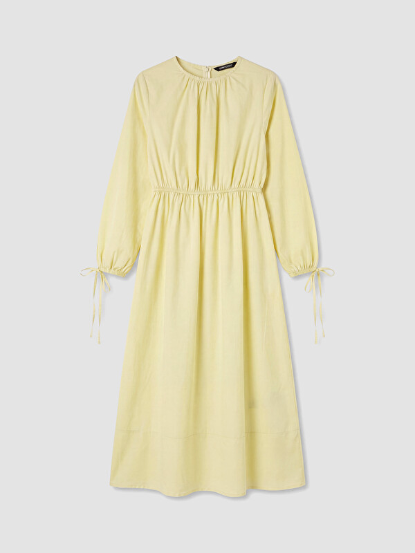 LCW Modest Belden Oturtmalı Poplin Elbise