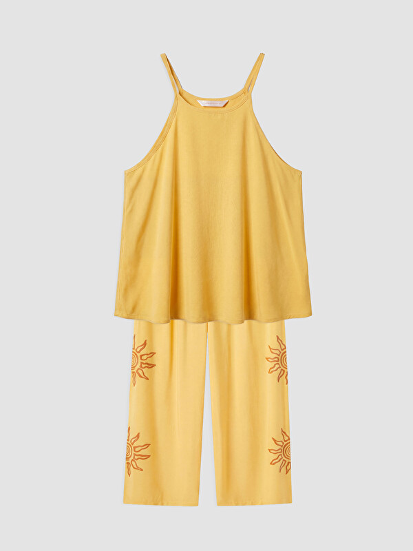 LCW DREAM Halter Yaka Desenli Kadın Pijama Takımı