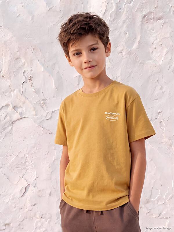 LCW Kids Dječja majica kratkih rukava s okruglim izrezom i NYC printom