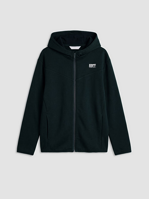 LCW Kids Baskılı Erkek Çocuk Fermuarlı Sweatshirt