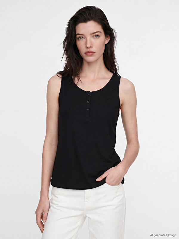 LCW Comfort Damen-Tanktop mit Rundhalsausschnitt