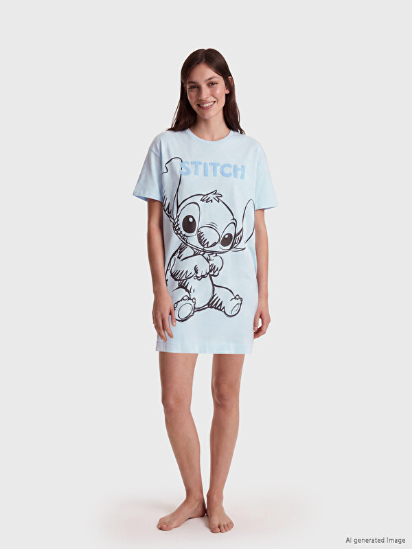 LCW Young Stitch Baskılı Kadın Gecelik