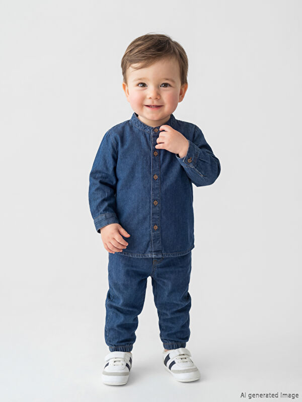 LCW baby Erkek Bebek Jean Gömlek ve Pantolon