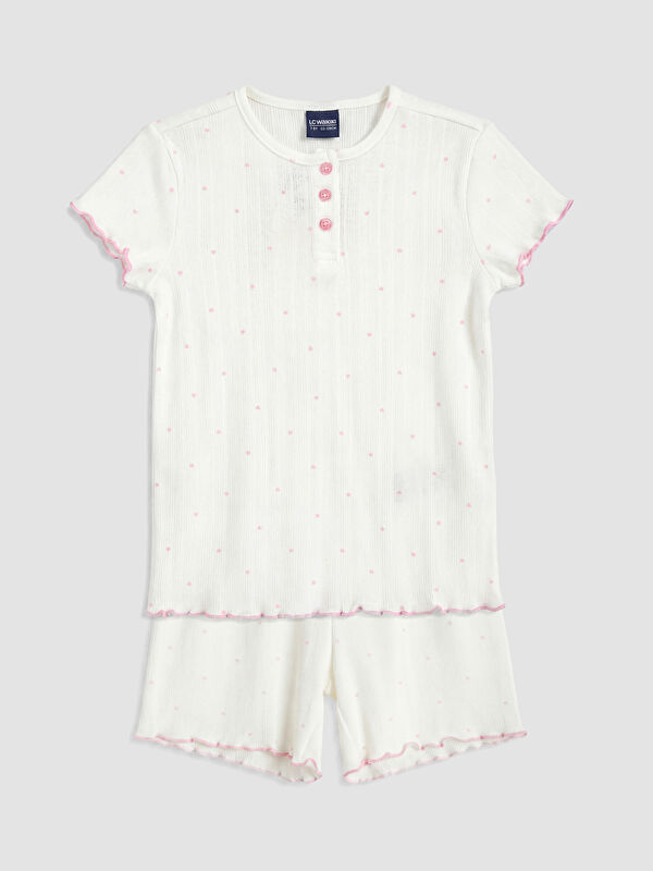 LCW Kids Desenli Kız Çocuk Şortlu Pijama Takım