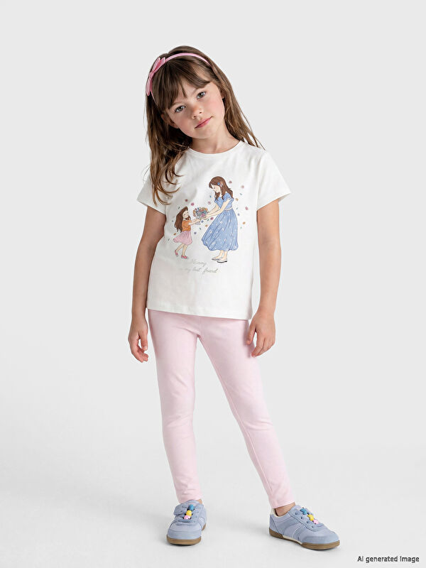 LCW Kids Printed Girls' T-Shirt 2 Pack