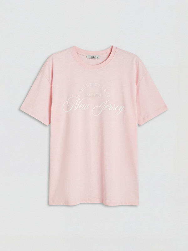 XSIDE Crew Neck New Jersey Printed Women's T-Shirt - S6B590Z8-14N