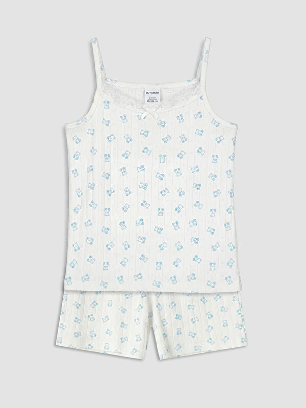 LCW Kids İp Askılı Kız Çocuk Şortlu Pijama Takımı