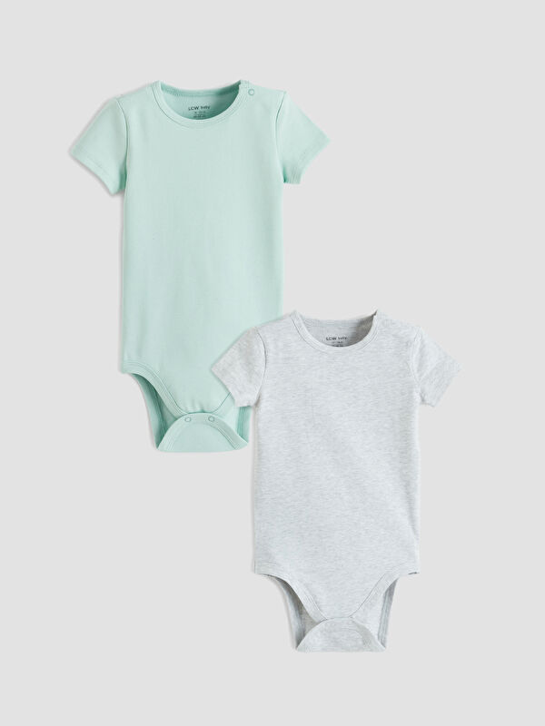 LCW baby  Bisiklet Yaka Kısa Kollu Erkek Bebek Body 2'li