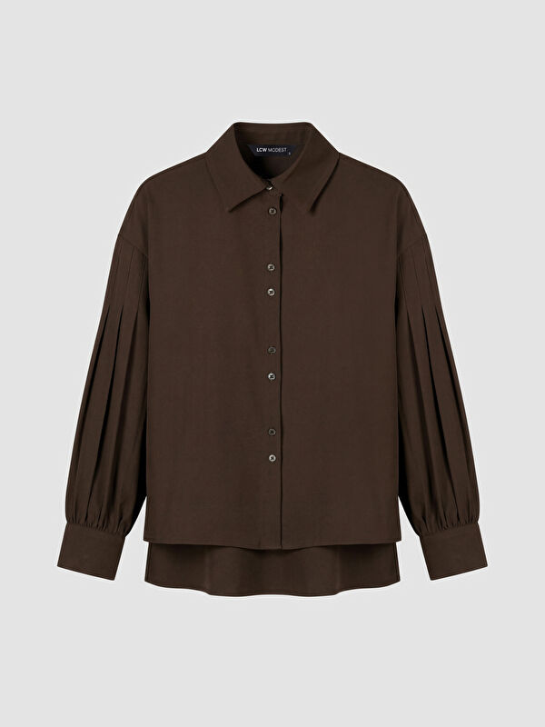 LCW Modest Loose Fit Pileli Kadın Gömlek