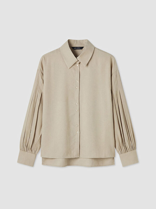 LCW Modest Loose Fit Pileli Kadın Gömlek