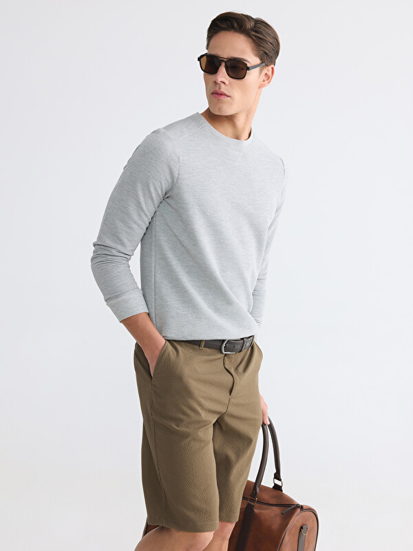 LCWAIKIKI Classic Crew Neck Pique Men's Sweatshirt