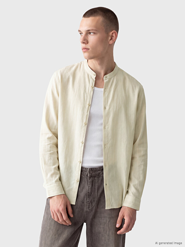 XSIDE Loose Fit Gabardin Erkek Gömlek