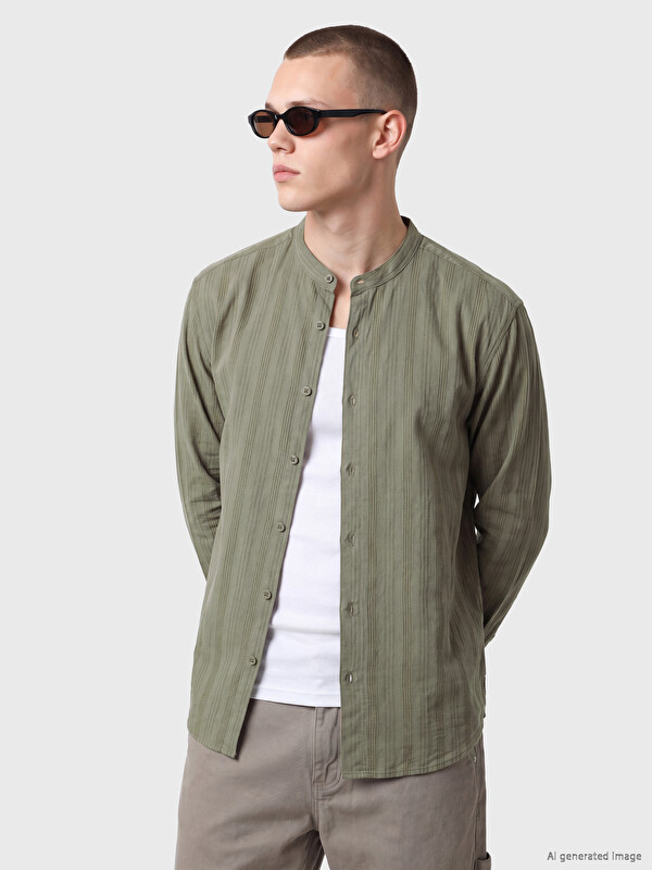 XSIDE Loose Fit Gabardin Erkek Gömlek