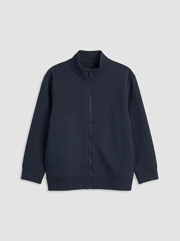 LCW Kids Dik Yaka Erkek Çocuk Fermuarlı Sweatshirt