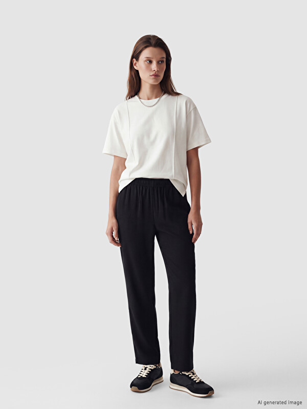 LCW Modest Žena Crna Pantalone