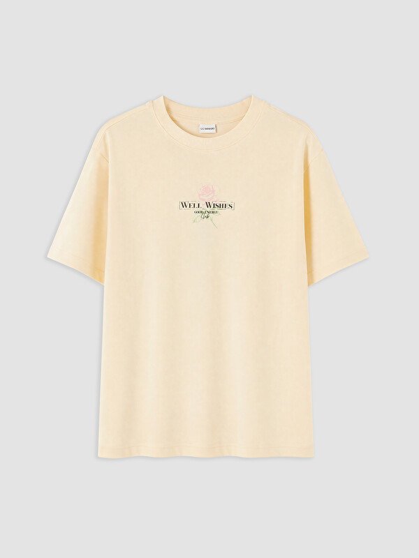 LCW Kids Crew Neck Printed Girls' T-Shirt