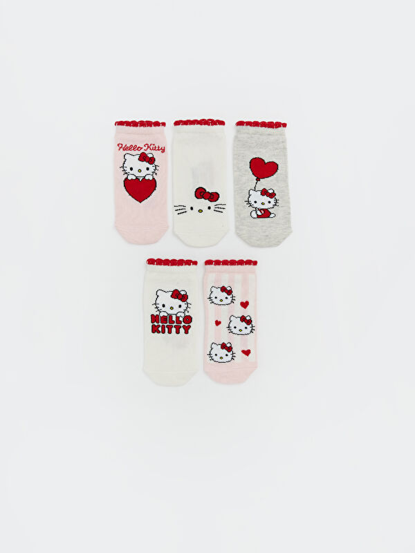 LCW Kids Hello Kitty Baskılı Kız Çocuk Patik Çorap 5'li