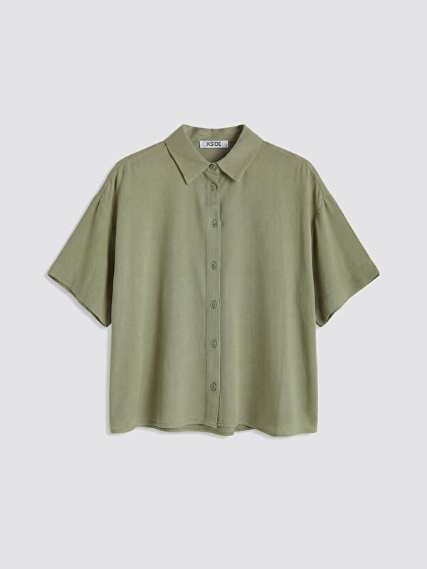 XSIDE Oversize Keten Karışımlı Kadın Gömlek