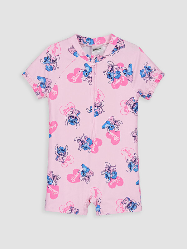 LCW Kids Stitch Baskılı Kız Çocuk Mayo