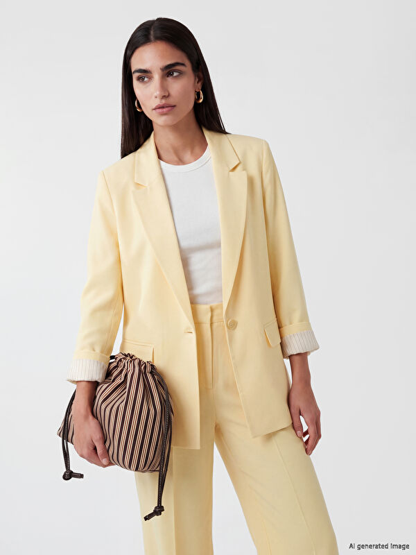 LCW Vision Keten Karışımlı Kadın Blazer Ceket