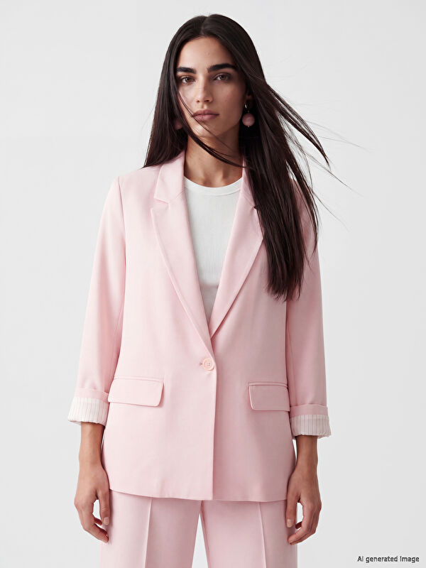 LCW Vision Keten Karışımlı Kadın Blazer Ceket