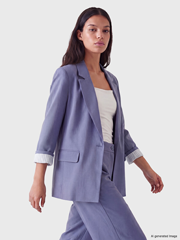 LCW Vision Keten Karışımlı Kadın Blazer Ceket