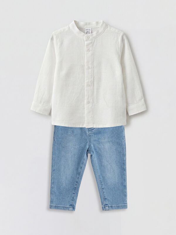 LCW baby Erkek Bebek Gömlek ve Jean Pantolon