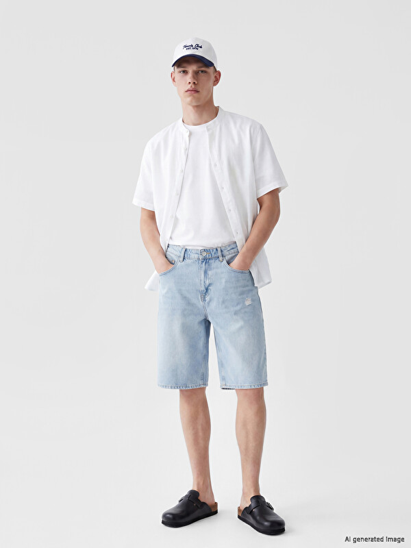 XSIDE Loose Fit Erkek Jean Şort