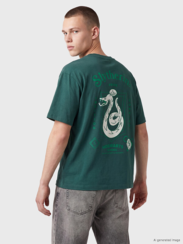 XSIDE Bisiklet Yaka Harry Potter Baskılı Erkek Tişört