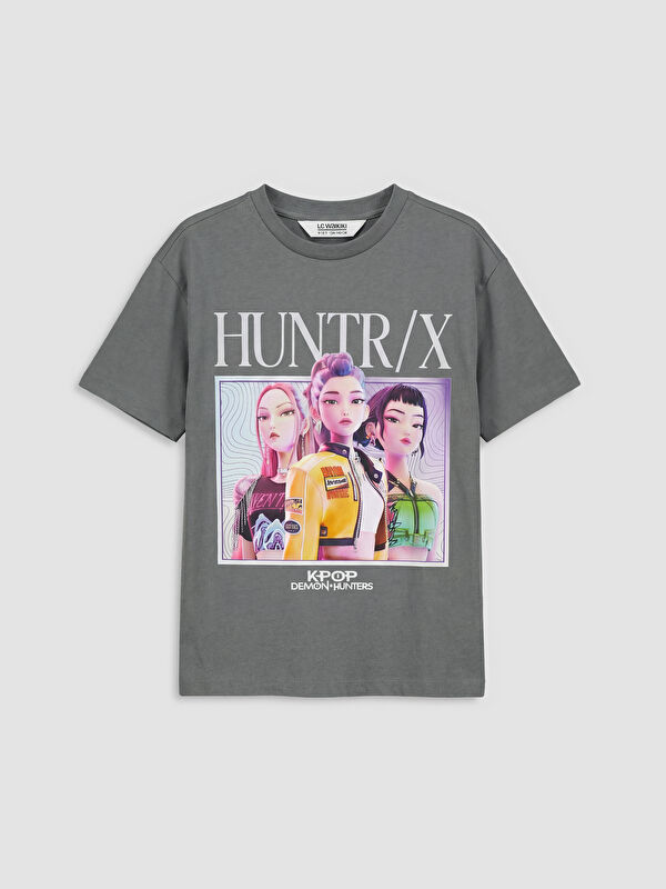 LCW Kids K-Pop Demon Hunters Baskılı Kız Çocuk Tişört
