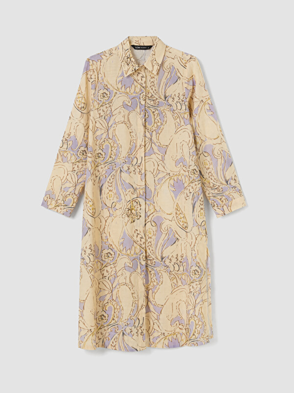 LCW Modest Desenli Poplin Kadın Gömlek Tunik