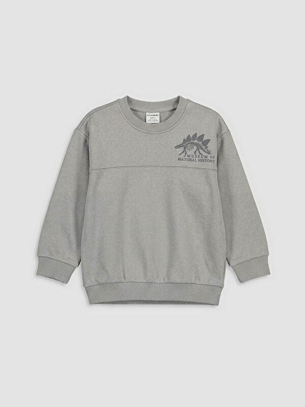 LCW Kids Bisiklet Yaka Baskılı Erkek Çocuk Sweatshirt