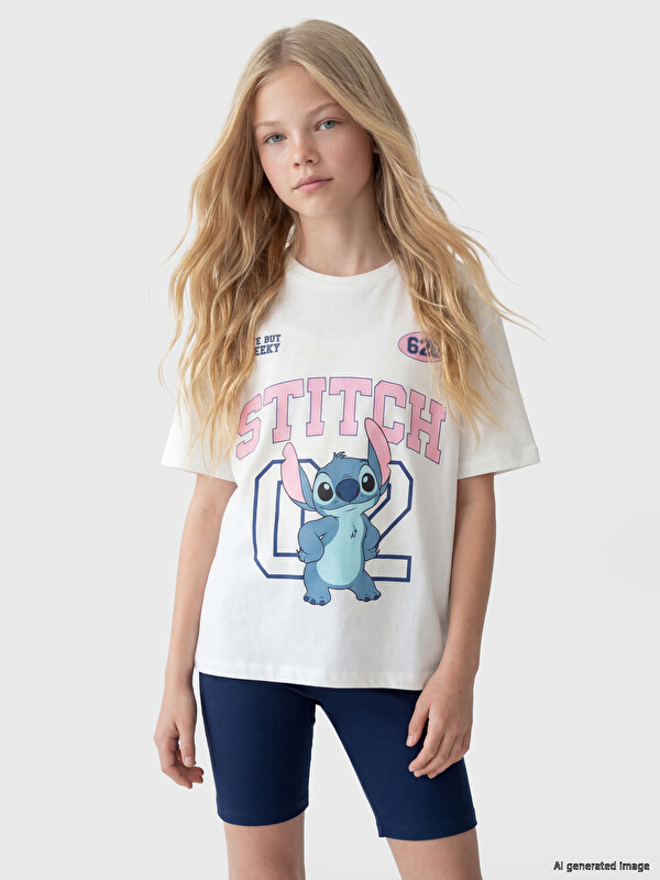 LCW Kids Stitch Printed Girls' Set