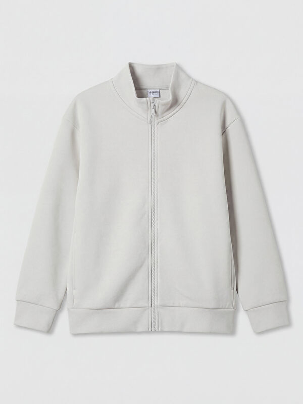 LCW Kids Dik Yaka Erkek Çocuk Fermuarlı Sweatshirt