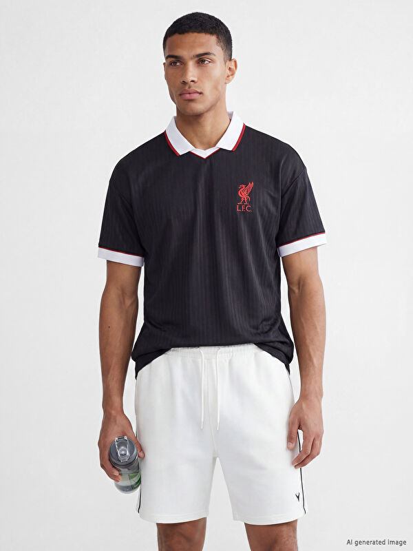 XSIDE ACTIVE Polo Yaka Liverpool Nakışlı Erkek Spor Tişört