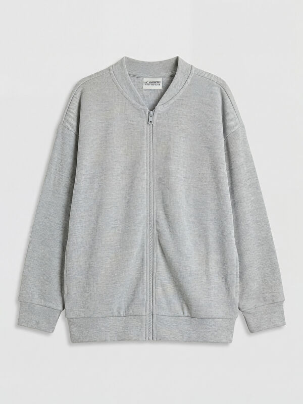 LCW Kids Kolej Yaka Erkek Çocuk Fermuarlı Sweatshirt